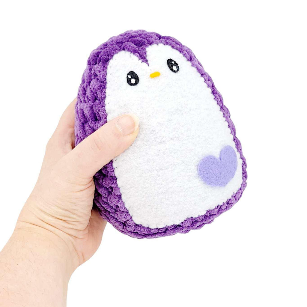 Plush Toy - Extra Large Penguin (Purple with Purple Heart) by Moyo Workshop