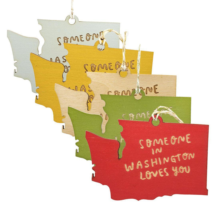 Ornaments - Large - Someone in WA Loves You WA State (Assorted Colors) by SnowMade