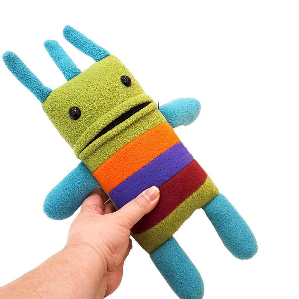 Plush - Mini Creature (Green Turquoise Multi Stripes) by Mr. Sogs