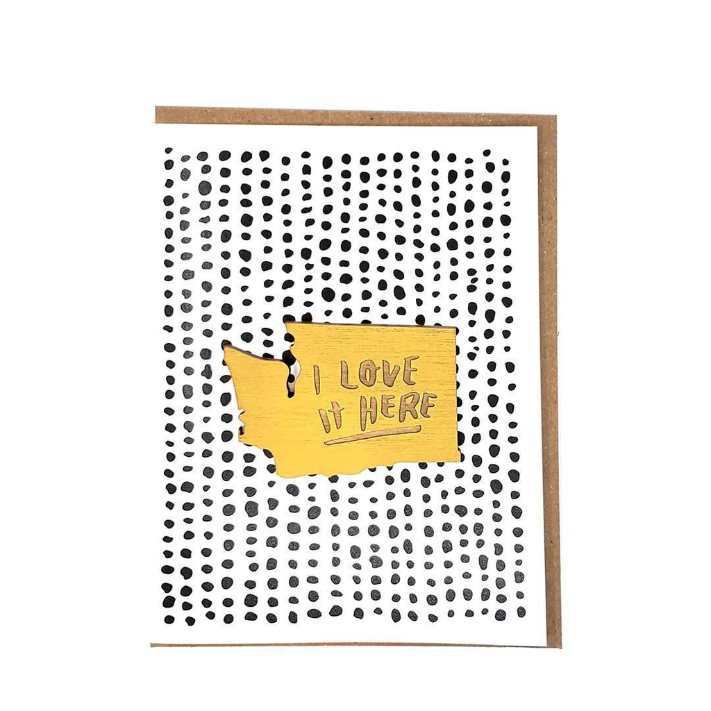 Magnet Card - I Love It Here Mustard Yellow by SnowMade