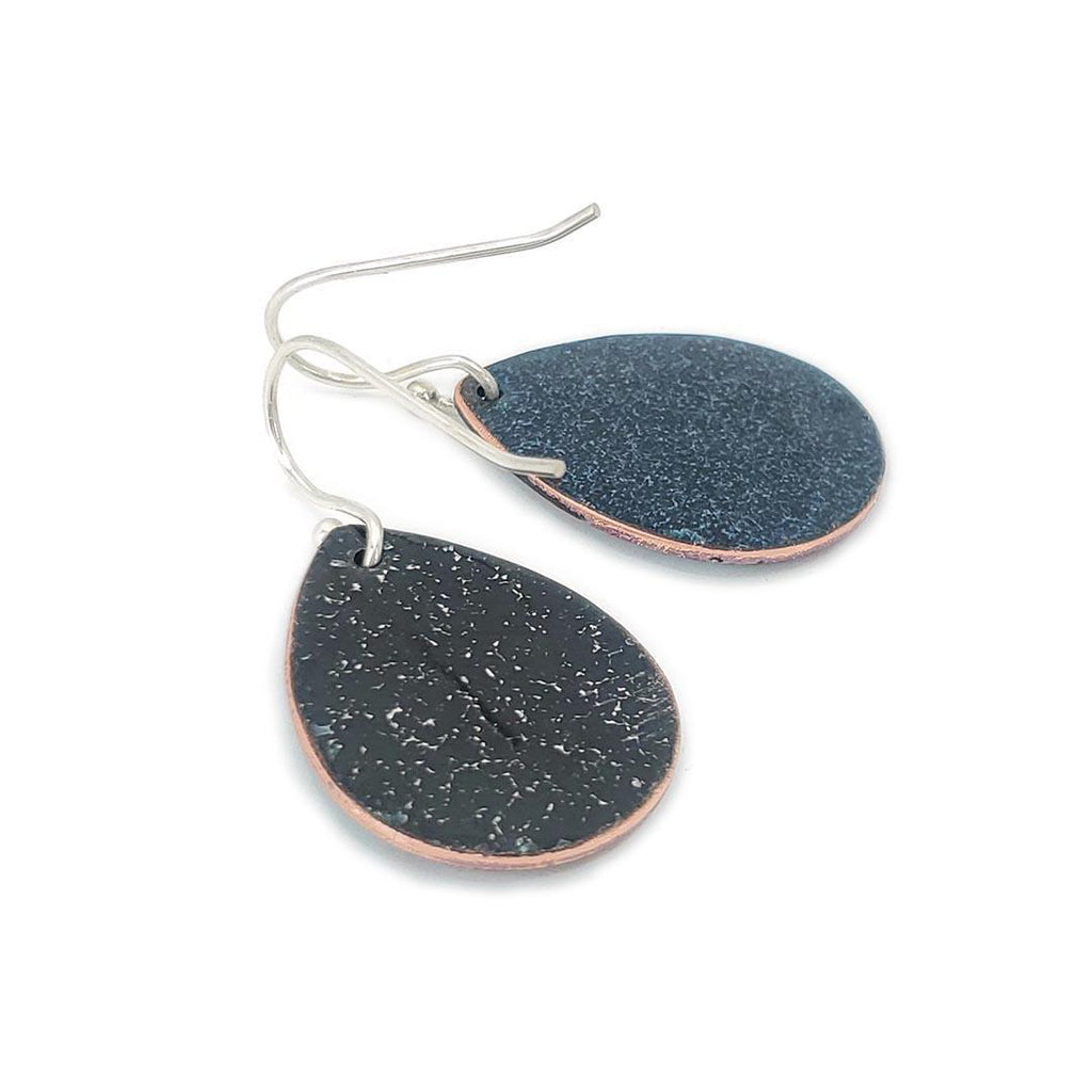 Earrings - Seattle Skyline Medium Teardrop (Gray Aqua Ombre) by Magpie Mouse