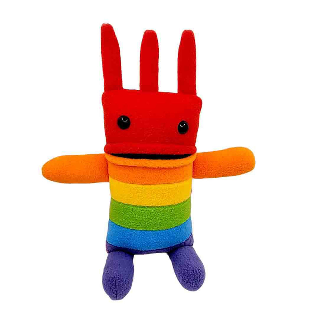 Plush - Mini Creature (Red Rainbow Stripes) by Mr. Sogs