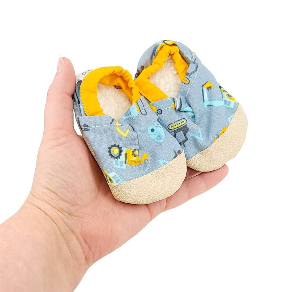 Baby Shoes - Construction Vehicles (0-6mo or 6-12mo) by This Brave Journey