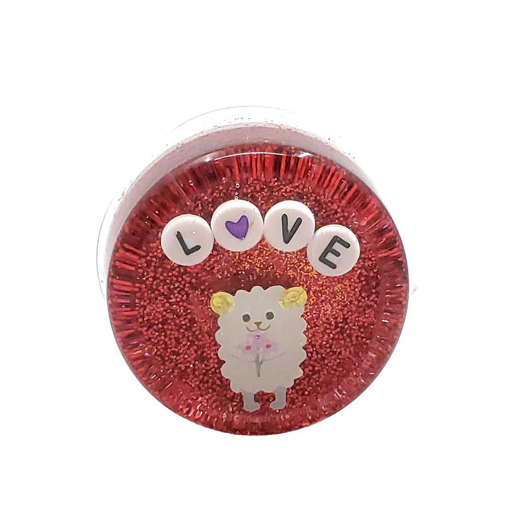 Shower Art - Mini - Love - Lamb (Red Sparkle) by Ugly Baby