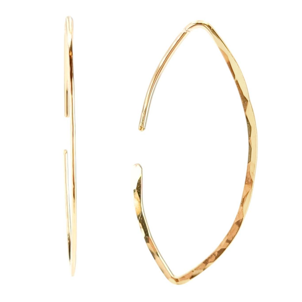 Earrings - Marquise Hoops (14k Gold Fill) by Foamy Wader