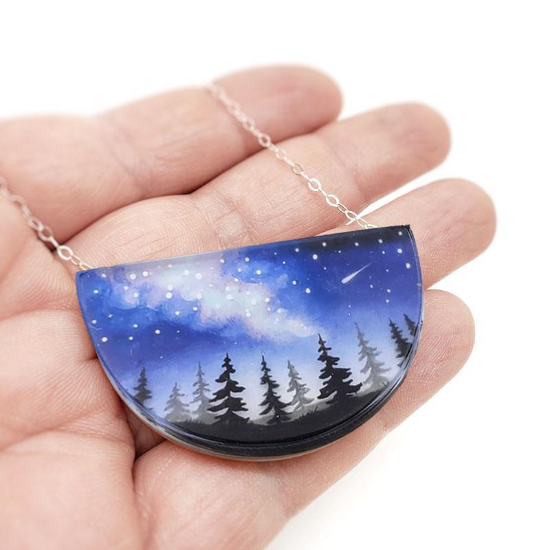 Necklace - Milky Way Painted by Fernworks