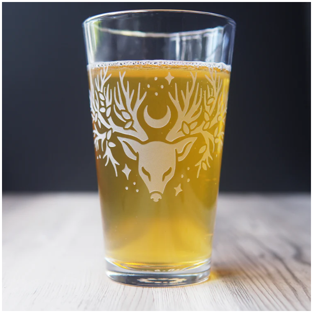Pint Glass - Deer Tree by Bread and Badger