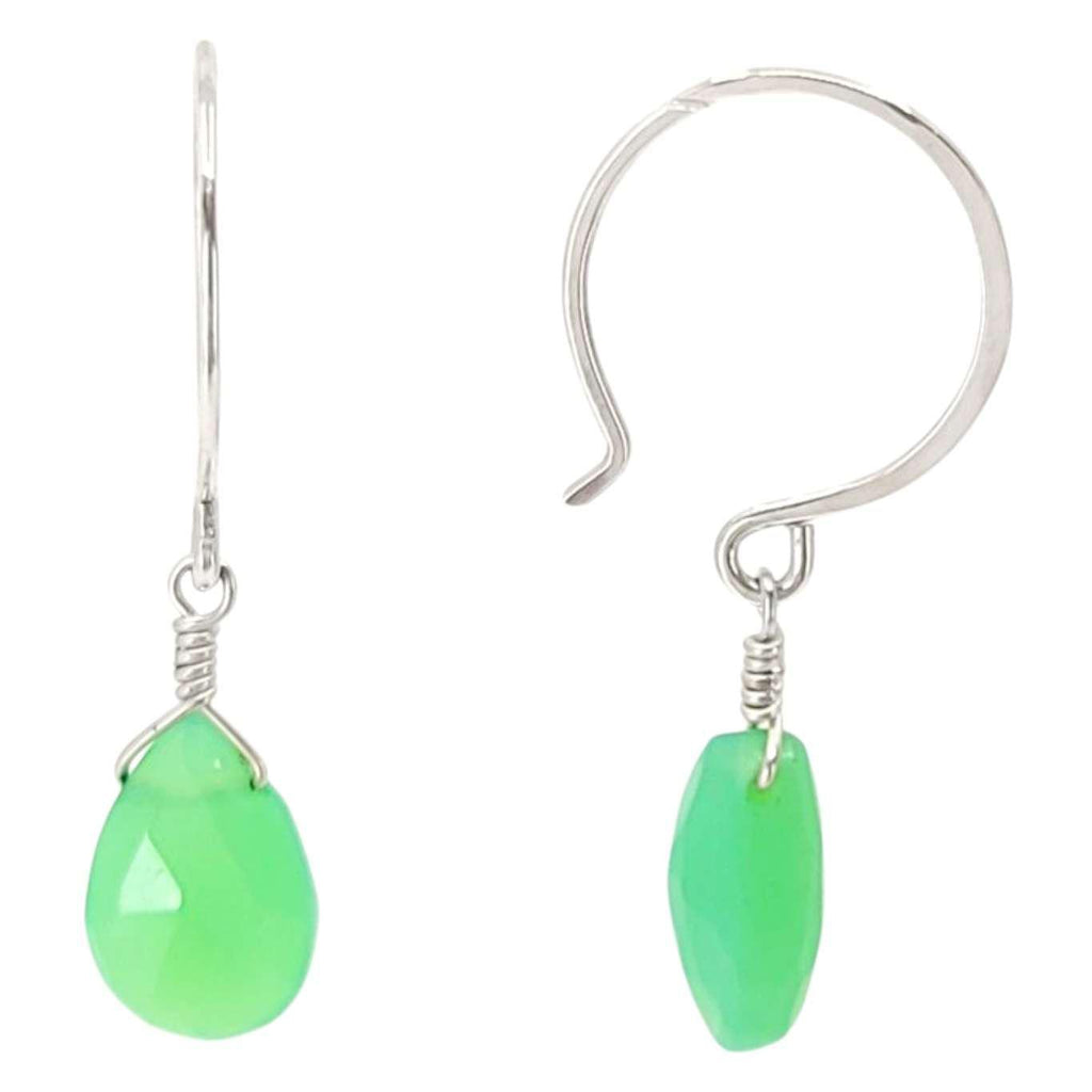 Earrings - Sterling Gemstone Drops (Chrysoprase) by Foamy Wader