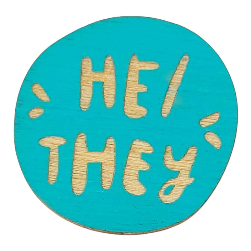 Pronoun Pins - He/They (Assorted Colors) by SnowMade