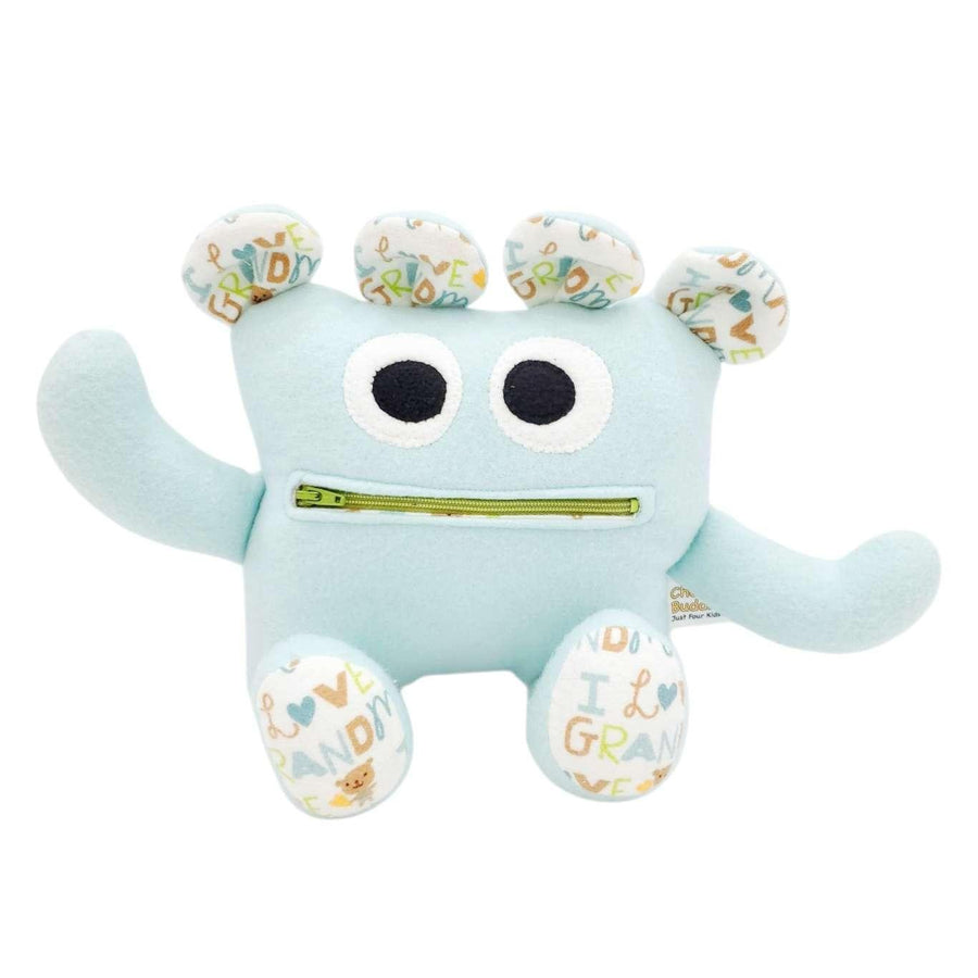 Plush - 11in - Small Chomper Buddy (Mint I Love Grandma) by Peek A Boo Plush, image 1 of 7