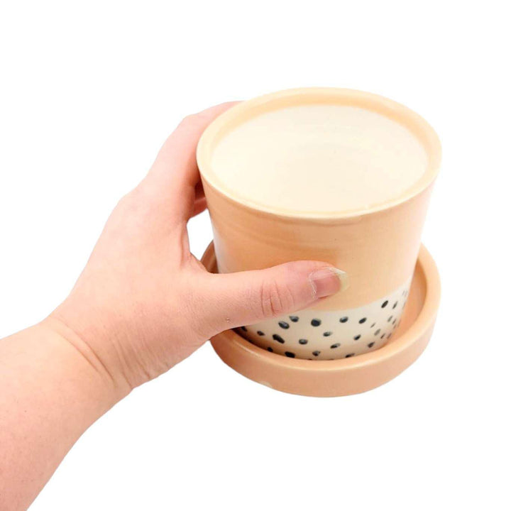 Planter - Pink with Blue Confetti by Katie M. Mudd