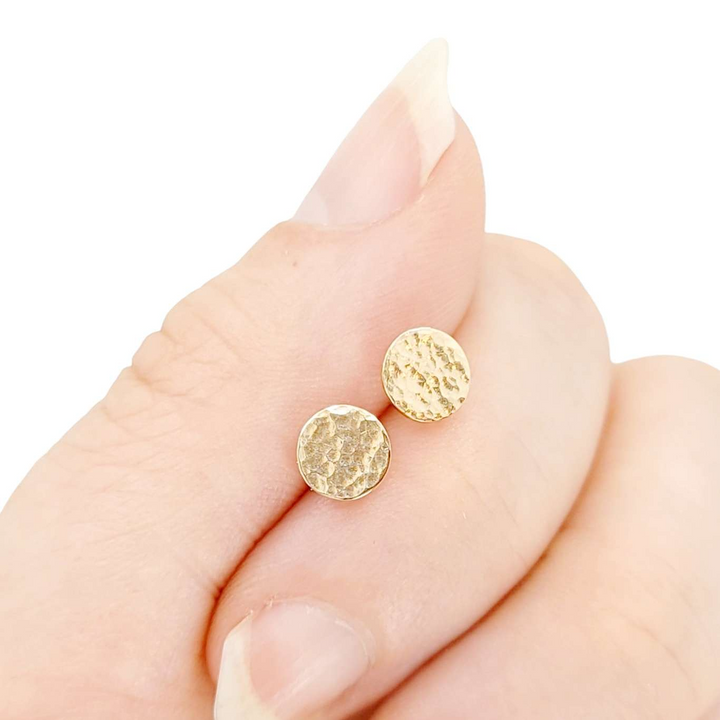 Earrings - Tiny Speckle Disc Stud (Gold or Silver) by Foamy Wader