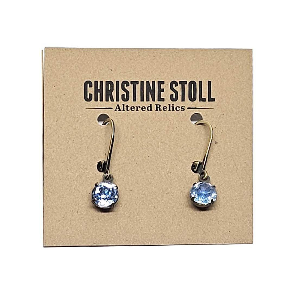 Earrings - Tiny Drops - Blues (Brass) by Christine Stoll | Altered Relics