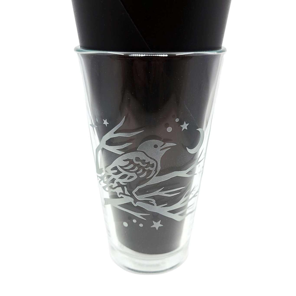 Pint Glass - Crow by Bread and Badger