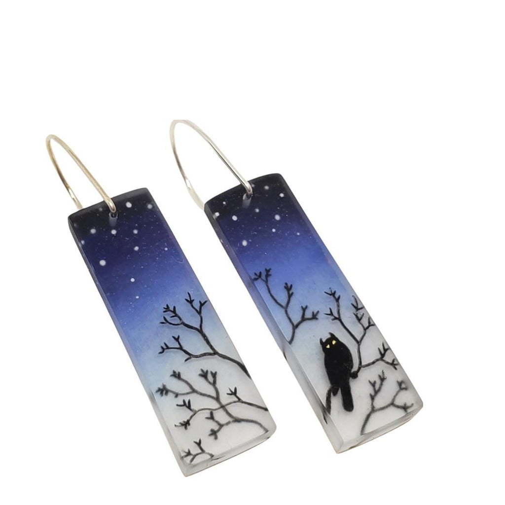 Earrings - Owl on Branches by Fernworks