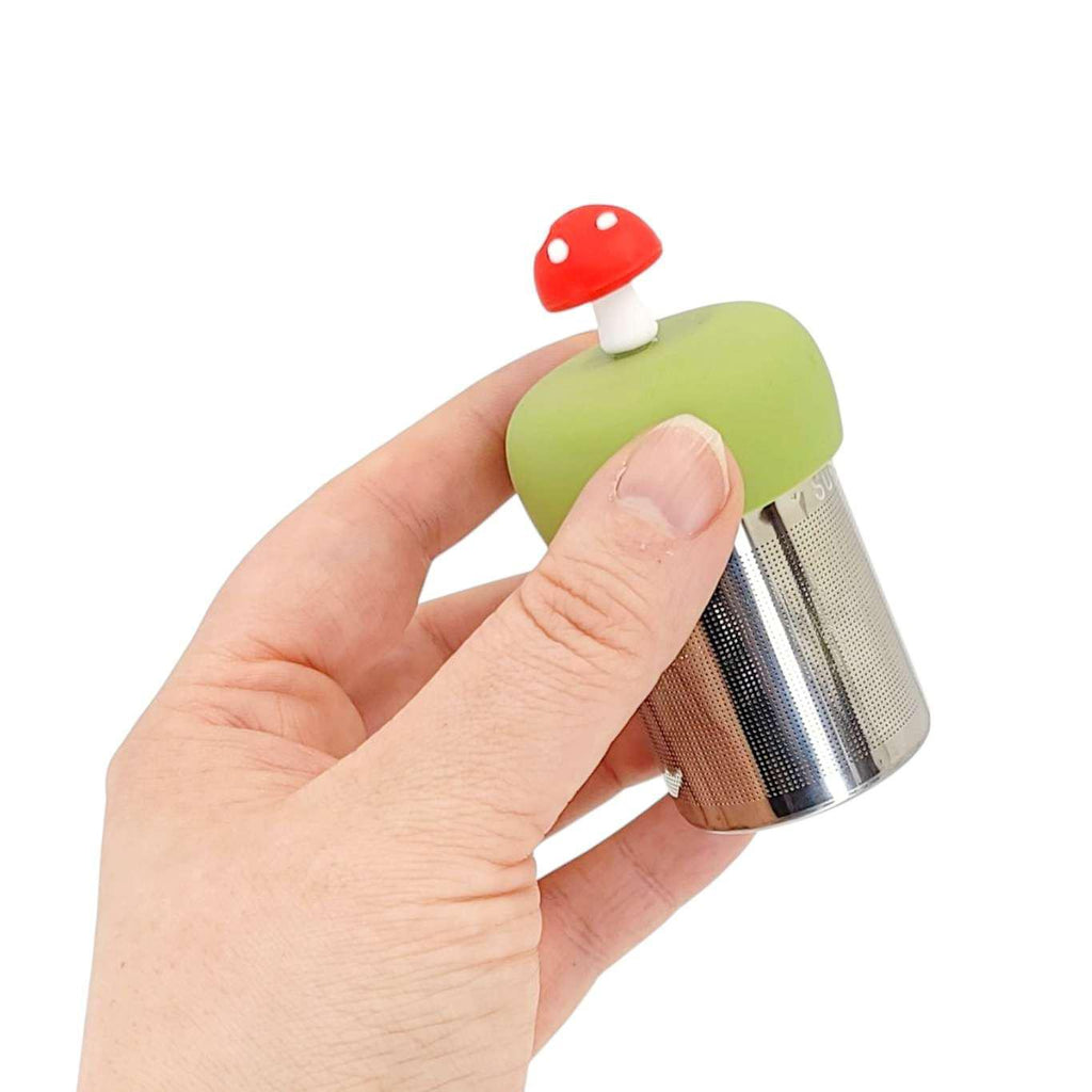 Tea Infuser - Candy Red Mushroom (Earth Green Base) by Teany Tiny Kitchen