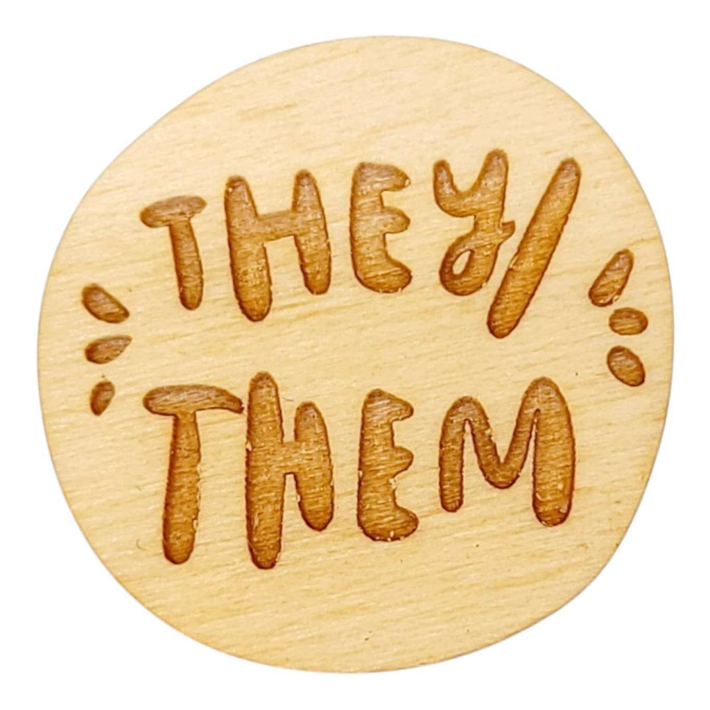 Pronoun Pins - They/Them (Assorted Colors) by SnowMade