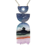 Necklace - Starry Home Crystal (Gunmetal) by Fernworks, image 1 of 7