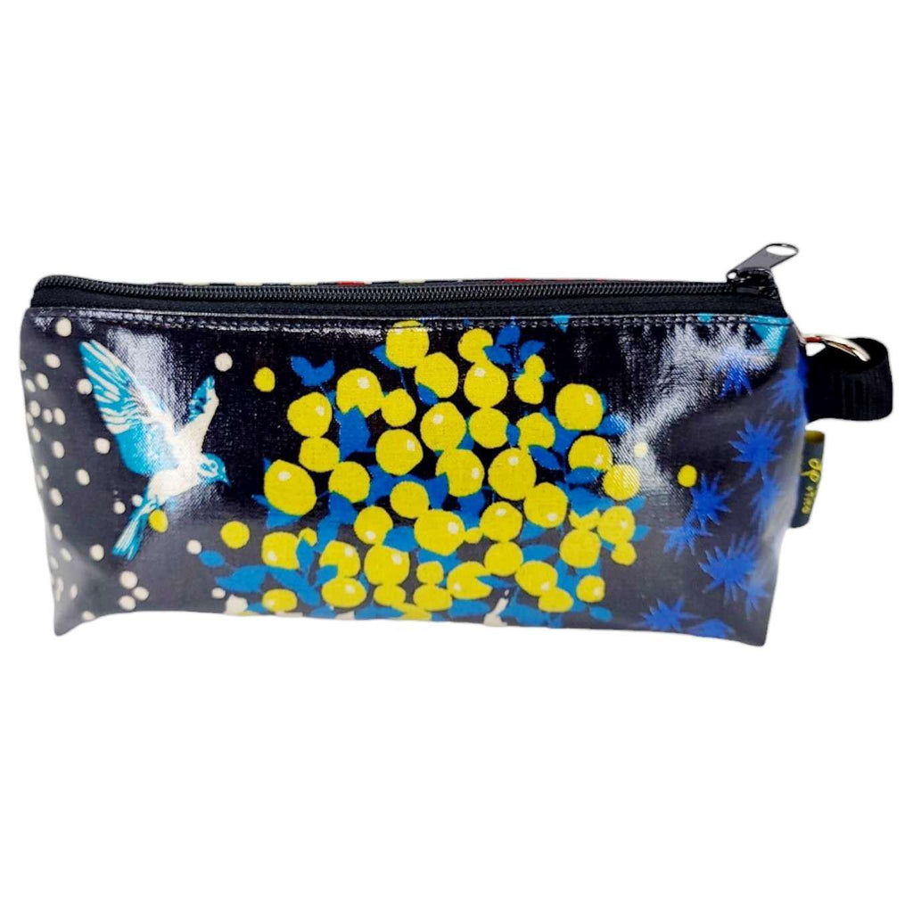 Makeup Bag - Small - Bird and Flowers on Black by Laarni and Tita