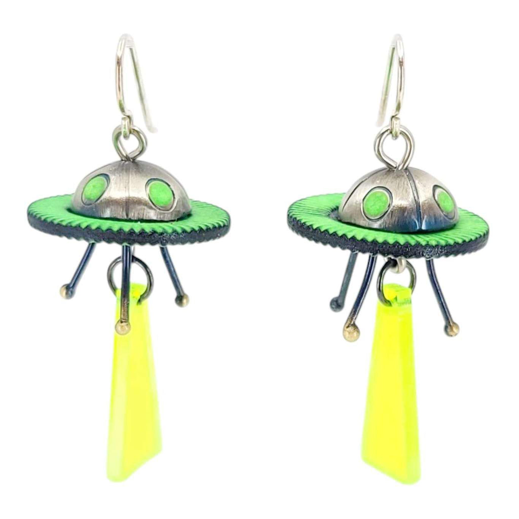 Earrings - Space Invader UFOs by Chickenscratch