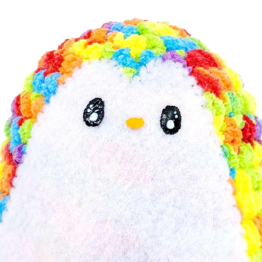 Plush Toy - Large Penguin (Rainbow with Green Heart) by Moyo Workshop, image 1 of 7