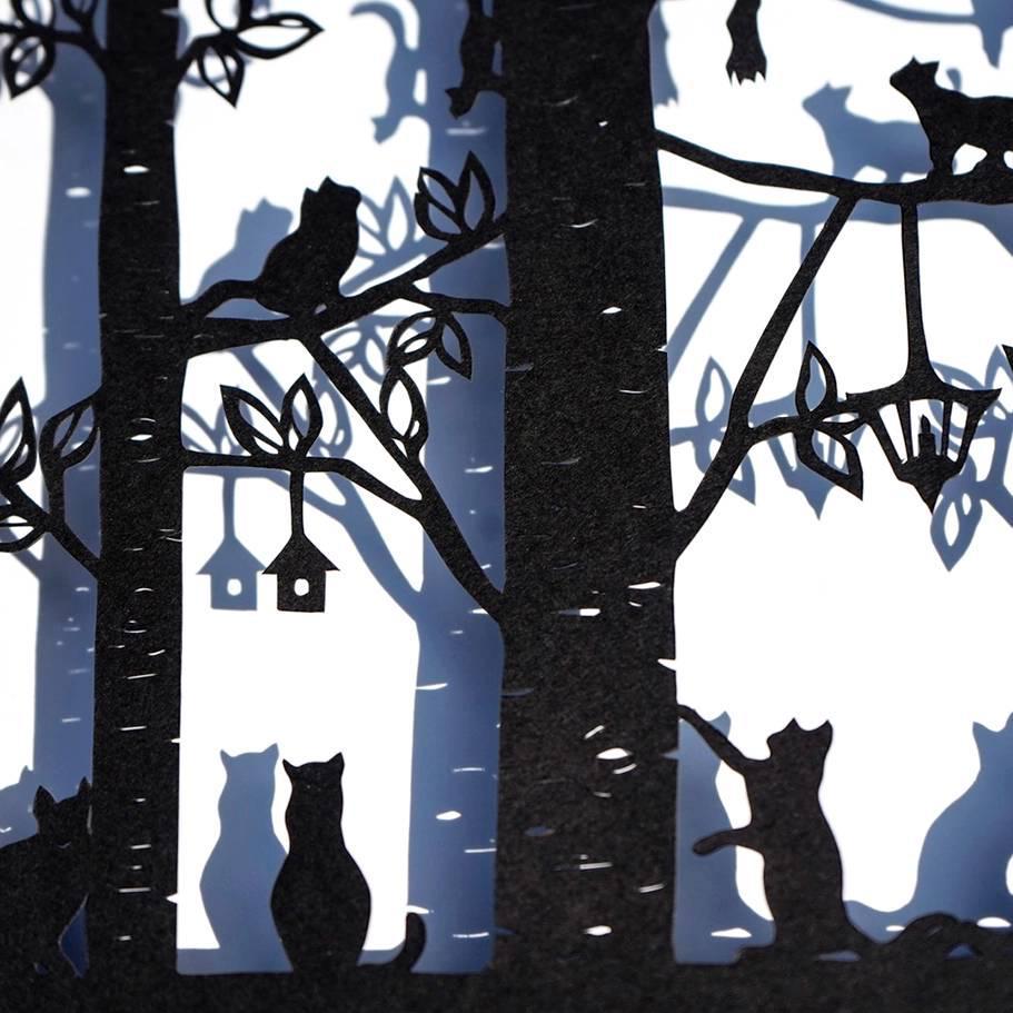 Papercut Art -  Cats in Trees by Squirrel Taco Papercuts