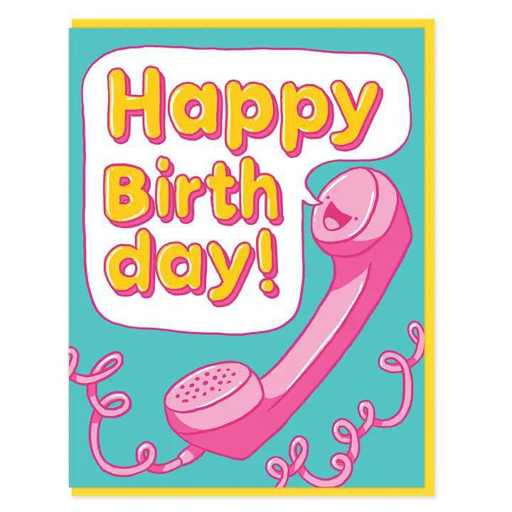 Card - Birthday - Retro Phone Birthday by Semi Sweet Press