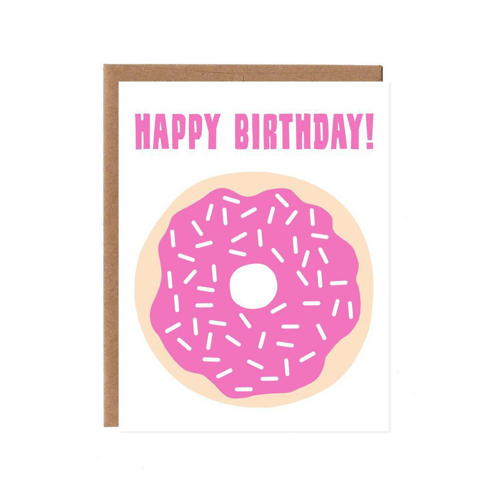 Card - Birthday - Pink Donut with Sprinkles by Orange Twist