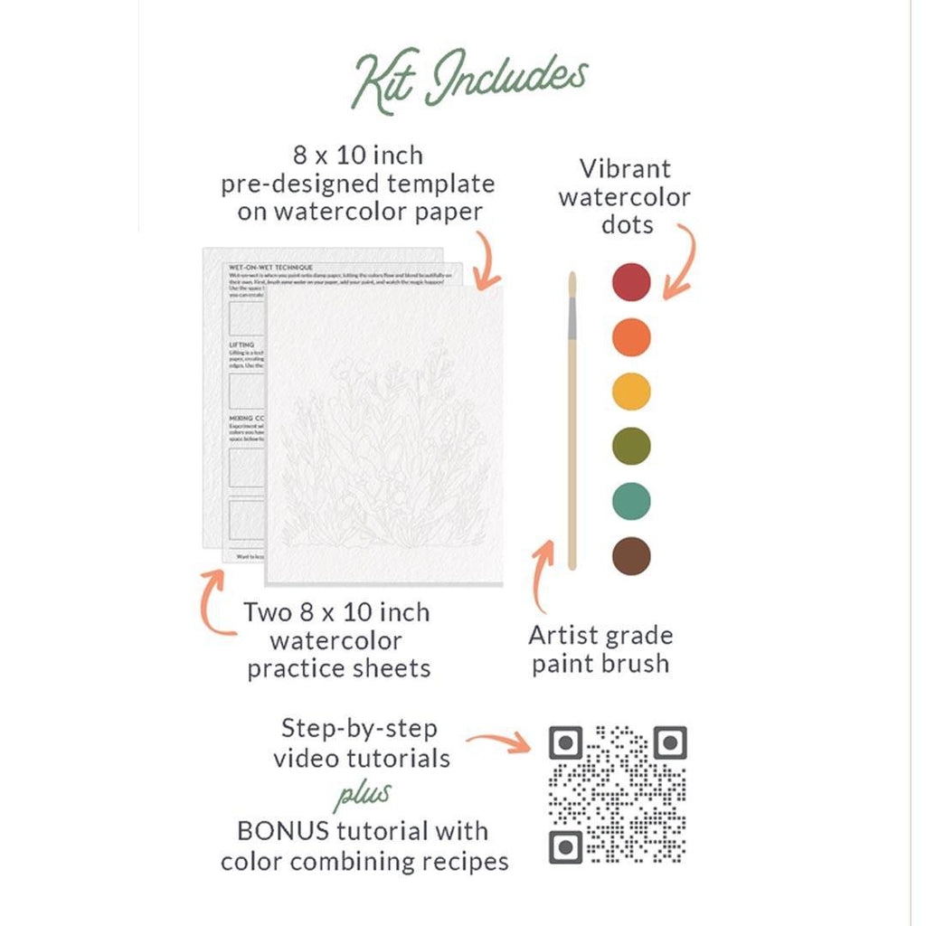 Watercolor Kit - Brilliant Bouquet All in One Beginner by Breathe People
