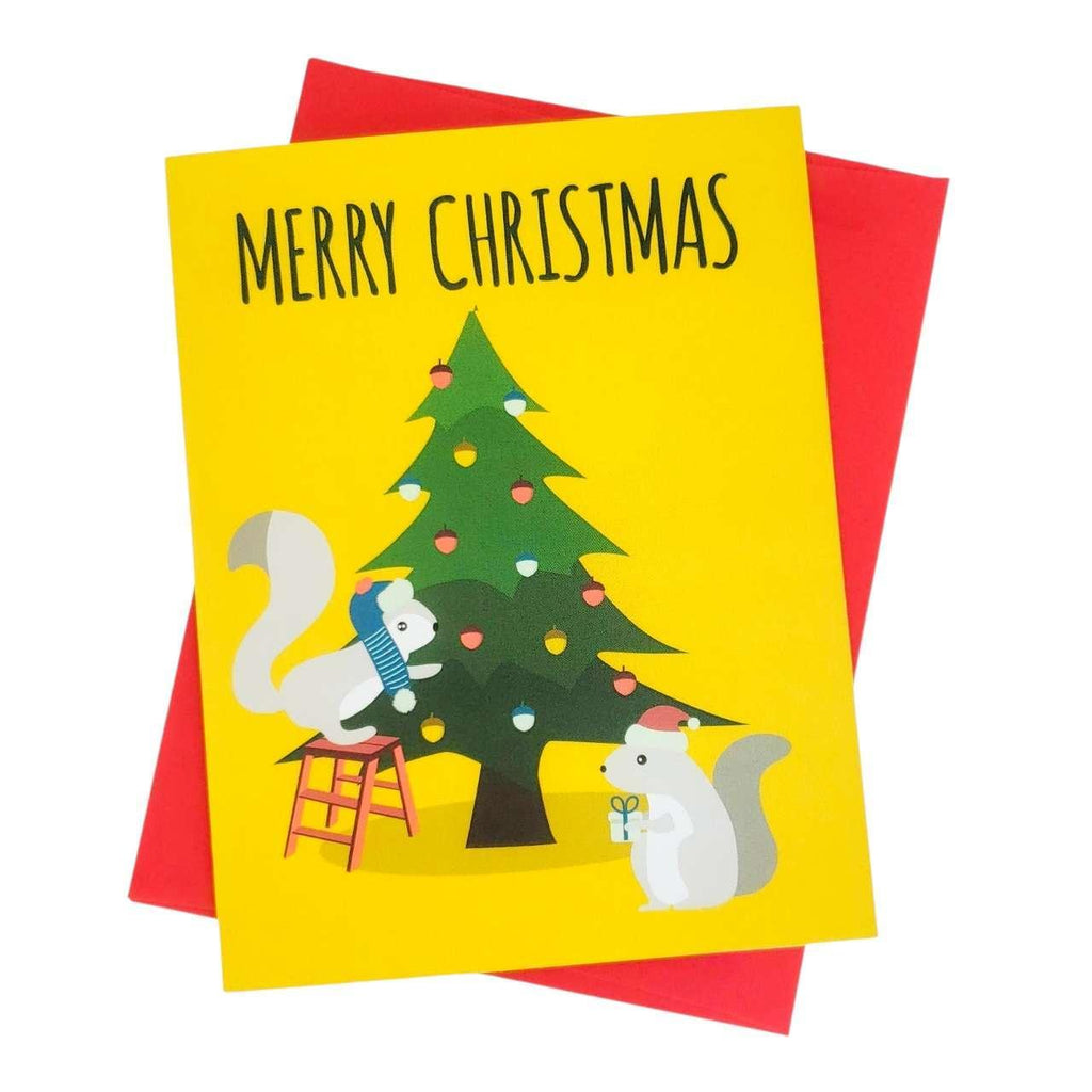 Holiday Card - Squirrels Merry Christmas by Mr. Sogs