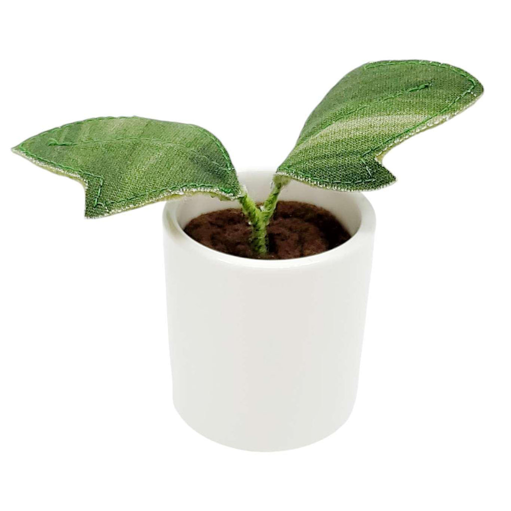 Collectible - Little Sprout Fabric Plant (Winky with Jagged Olive Green Leaves) by World of Whimm