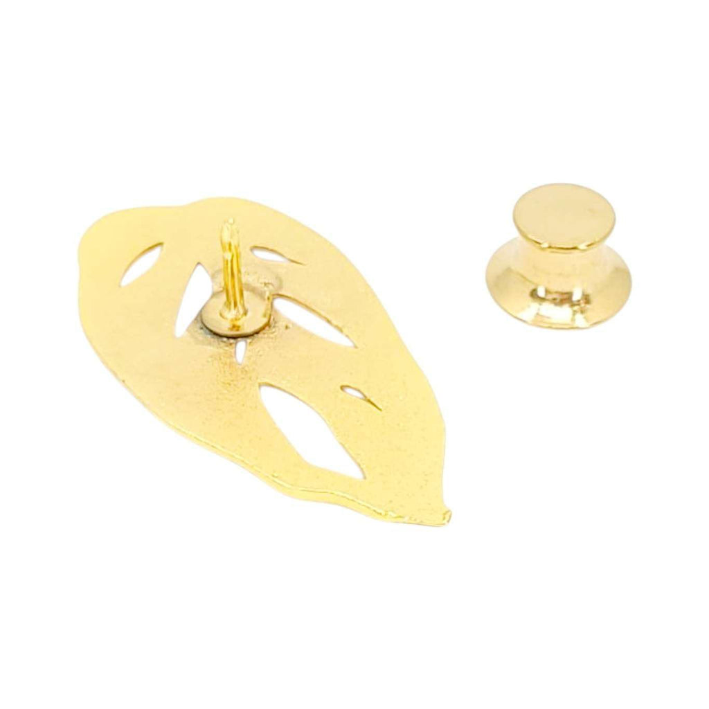 Pin - Gold Monstera Leaf by Hemleva