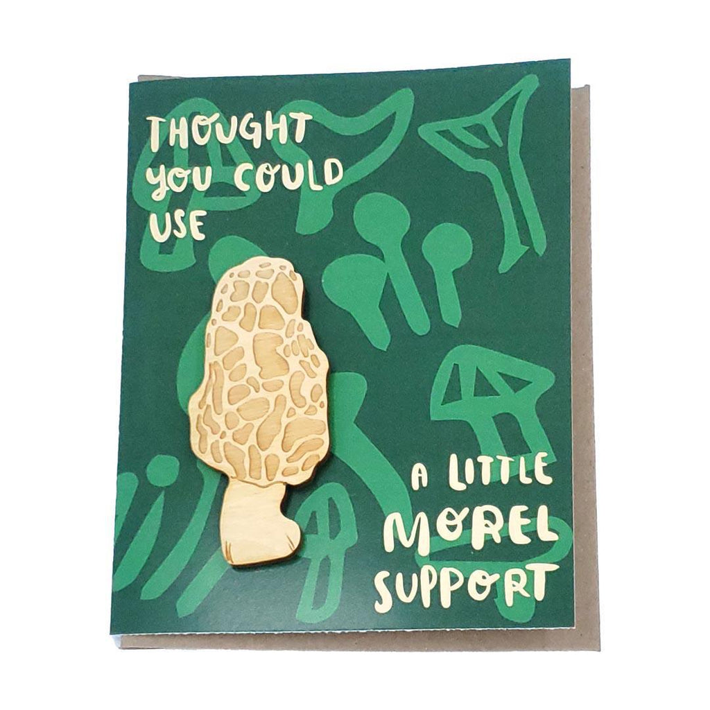 Magnet Card - Morel Support Mushroom (White or Green) by SnowMade