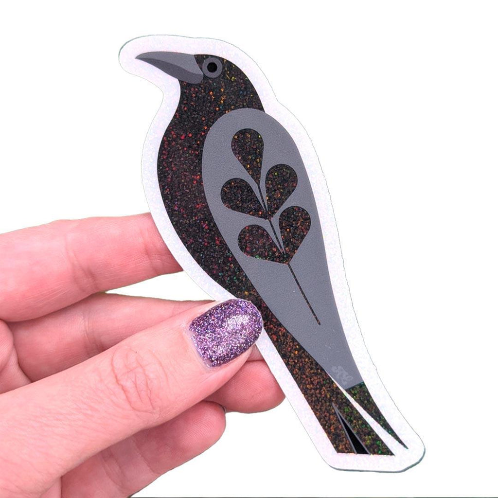 Sticker - Crow with Glitter by Amber Leaders Designs