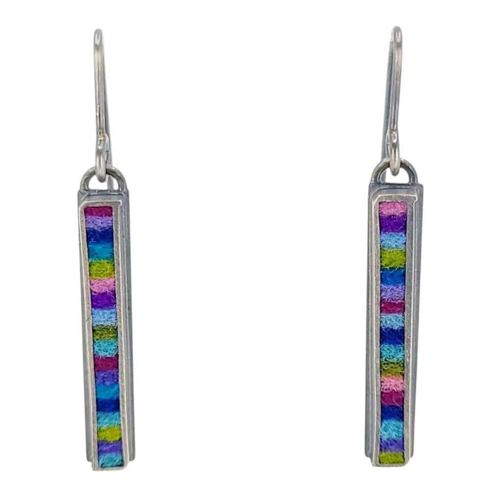 Earrings - Small Rectangle (Cool) by Michele A. Friedman