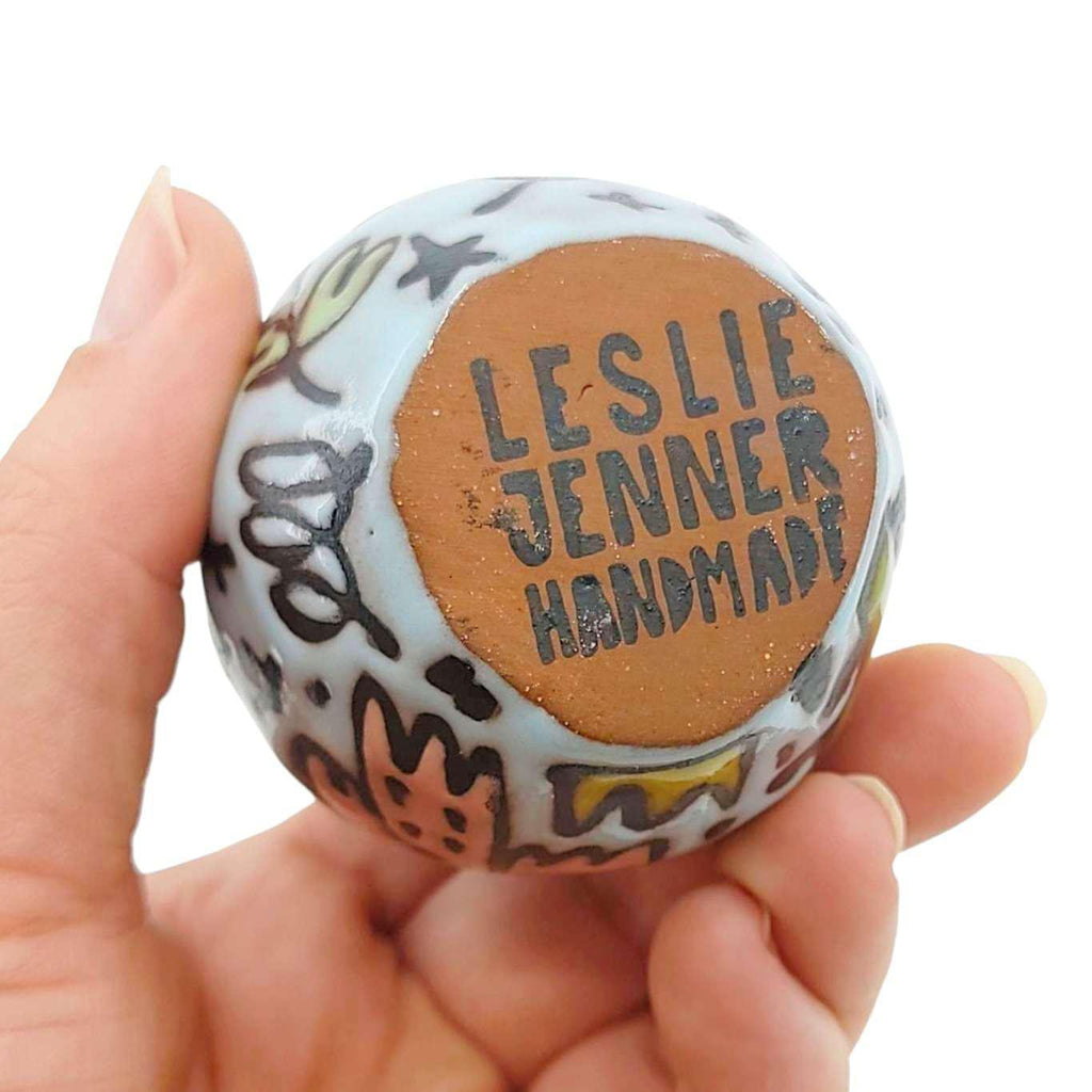 Mini Vase - Flying Birds (Greens and Blues) by Leslie Jenner