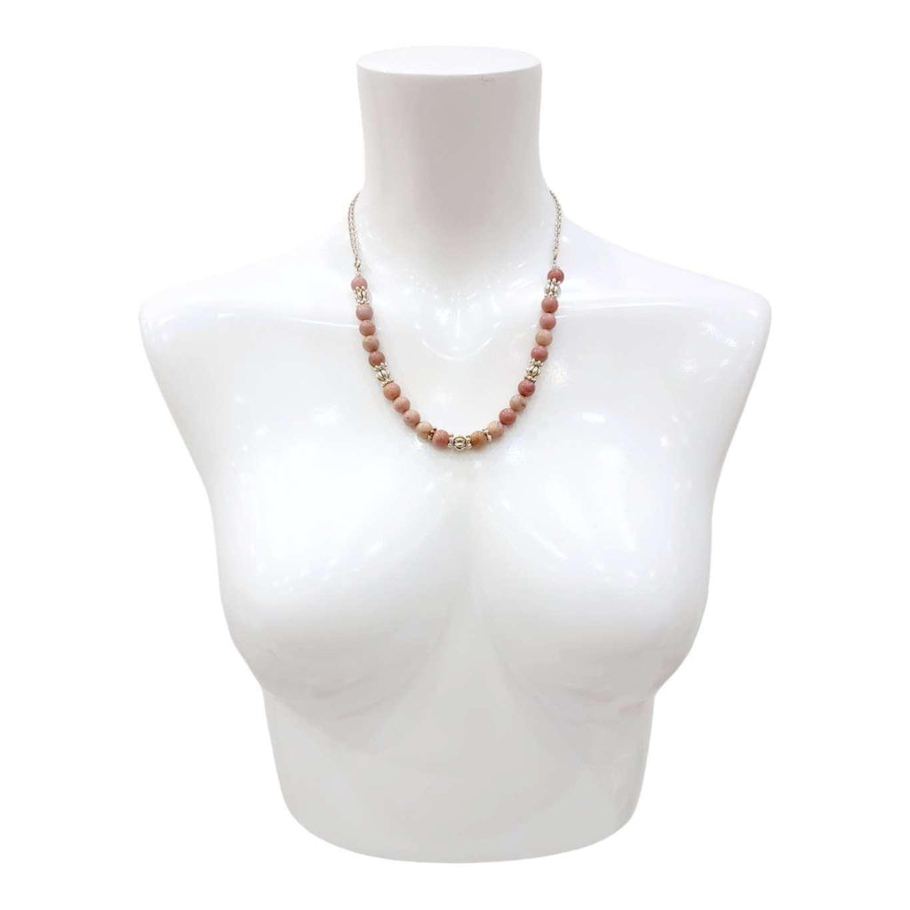 Necklace - Rhodonite Bead Chain by Tiny Aloha