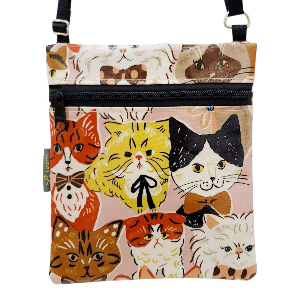 Bag - Small Crossbody (Cartoon Cats on Pink) by Laarni and Tita