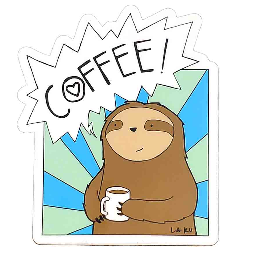 Sticker - Coffee Sloth by La Ru