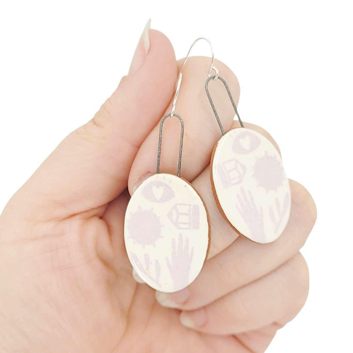 Earrings - Iconic Oval Drops by Catie Miller Ceramics