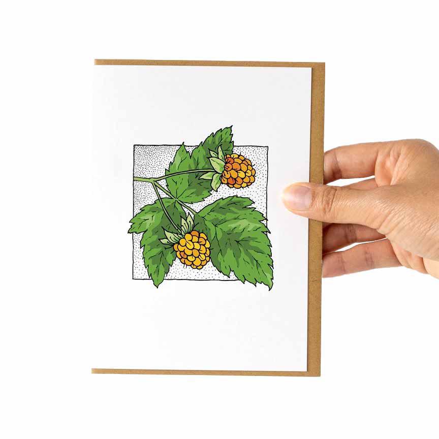 Card - All Occasion - Salmonberry PNW Native Plants by Lauren Nishizaki Designs