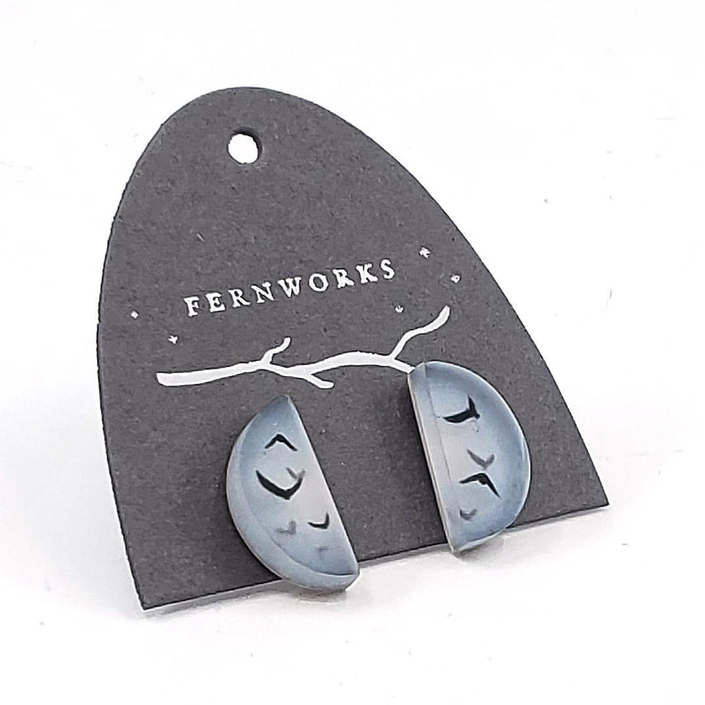 Earrings - Flock Half Moon Stud by Fernworks