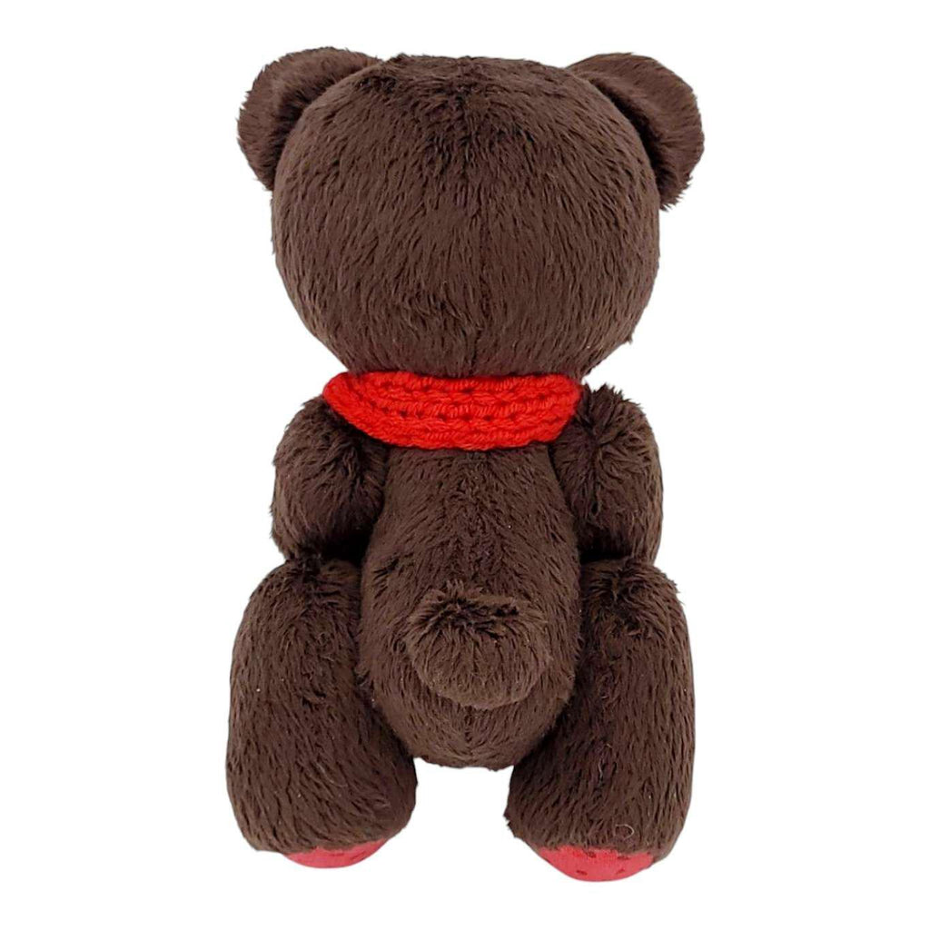 Plush - Dark Brown Bear with Heart Buttons and Scarf by Frank and Bubby