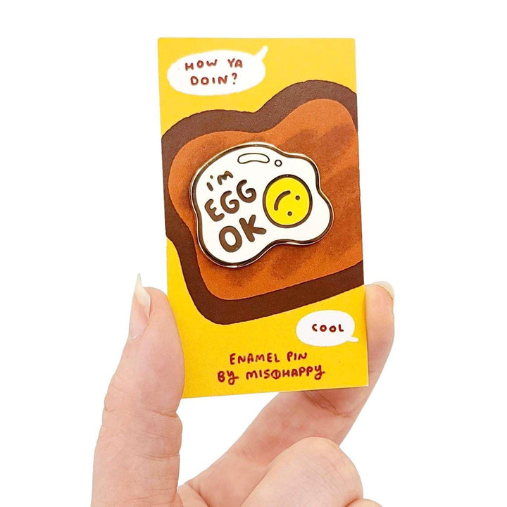 Enamel Pin - I'm Egg OK by Mis0 Happy