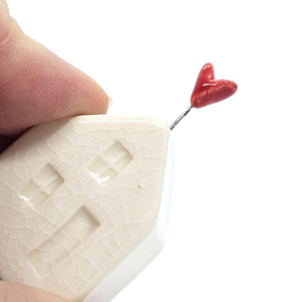 Tiny Pottery House - White with Heart (Assorted Colors) by Tasha McKelvey