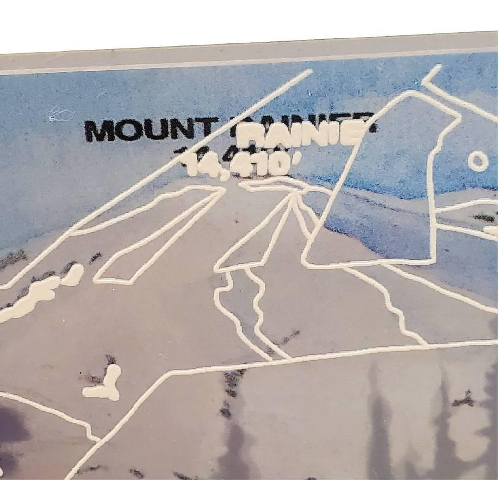 Wall Art - 16x6in - Ski Lift Crystal Mountain Floating Frame Map by Modern Terrain Collection