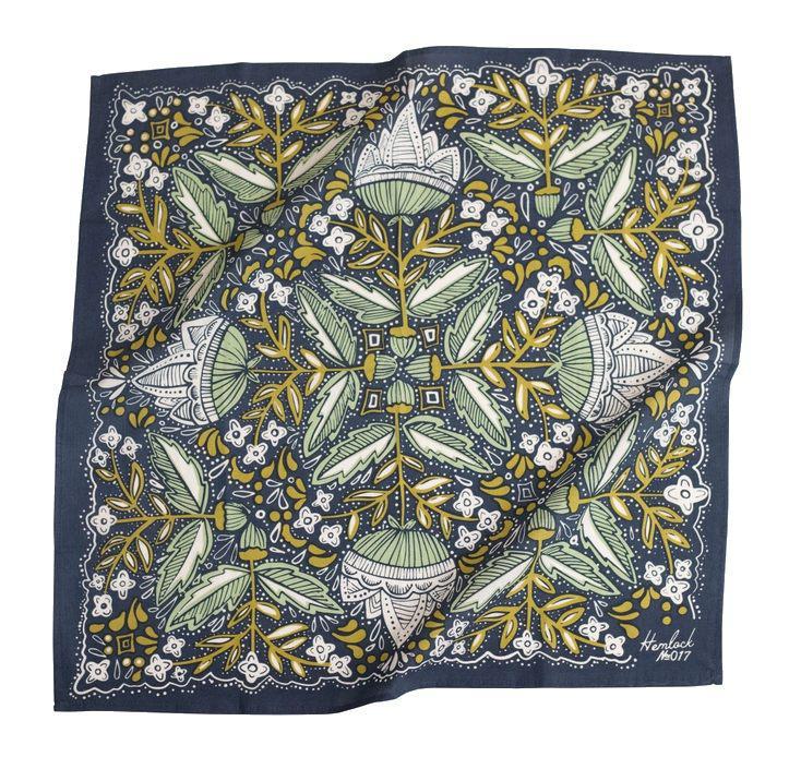 Bandana - Amelia (Deep Blue Floral) by Handker Bandanas