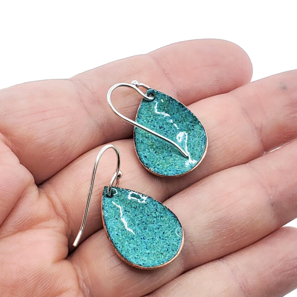 Earrings - Small Teardrop Solid (Teal) by Magpie Mouse Studios