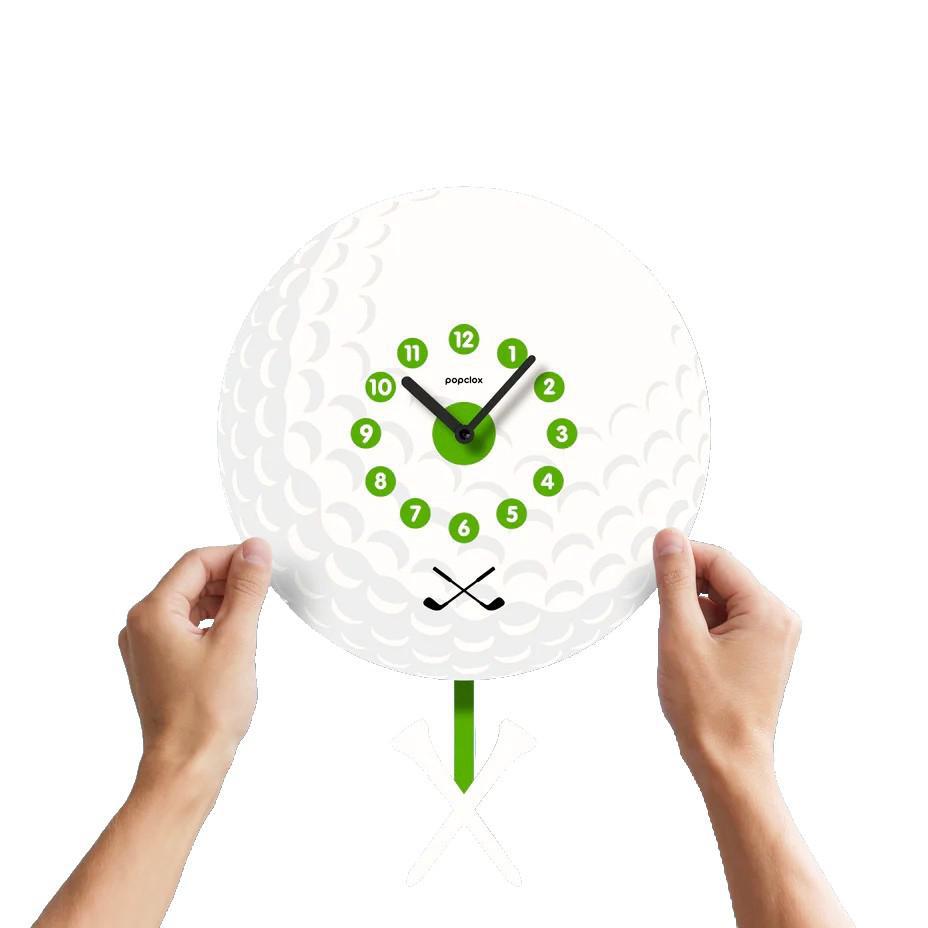Acrylic Clock - Golf Ball Pendulum by Popclox