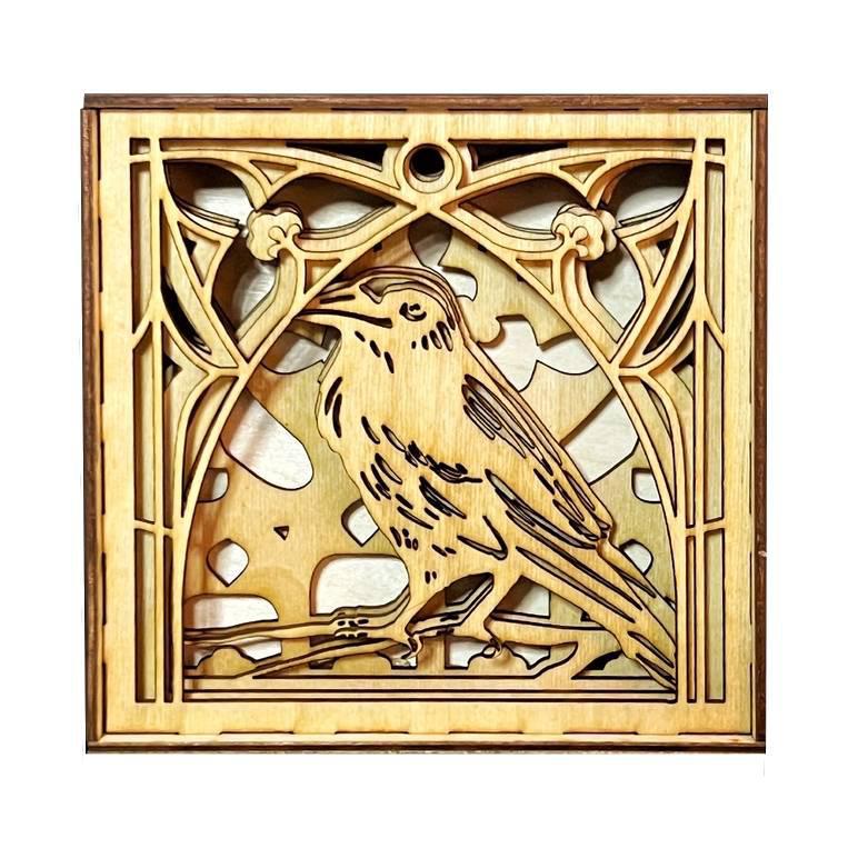 Lighted Shadowbox - Gothic Raven by Squirrel Tacos Papercuts